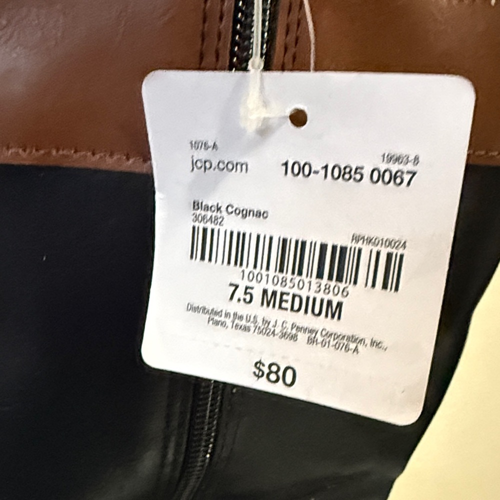 St. John's Bay Black and Brown Over the Knee Riding Boots - Picture 5 of 10